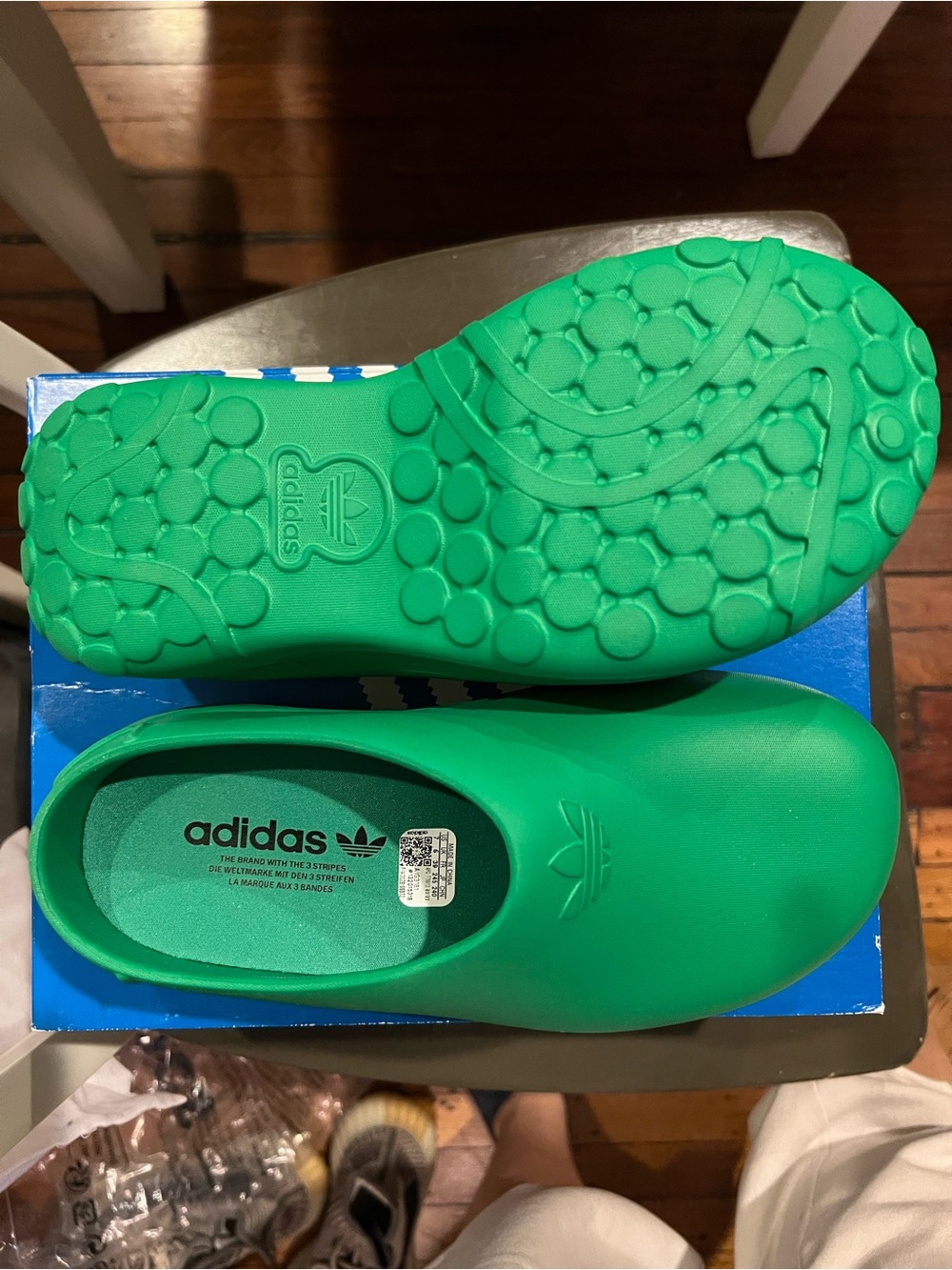 adidas Green Slip-On Cloudfoam Style Clogs for Women